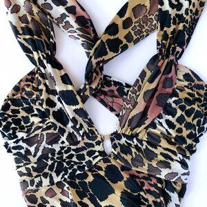 𝅺Animal Print Midi Dress